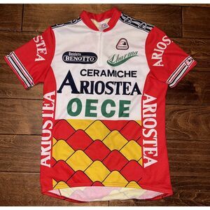 VINTAGE Parentini  CERAMICHE ARIOSTEA CYCLING SHIRT‎ JERSEY BIKE 1990S SIZE 4